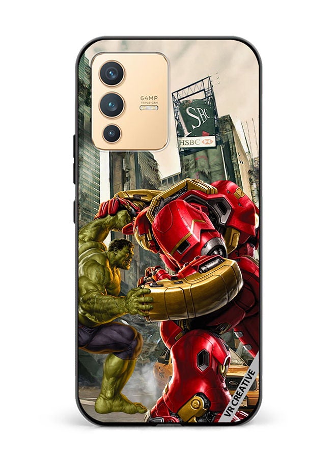 VR CREATIVE Protective Case Cover For Vivo V23 5G Hulk Vs Hulkbuster Design Multicolour - Image 1
