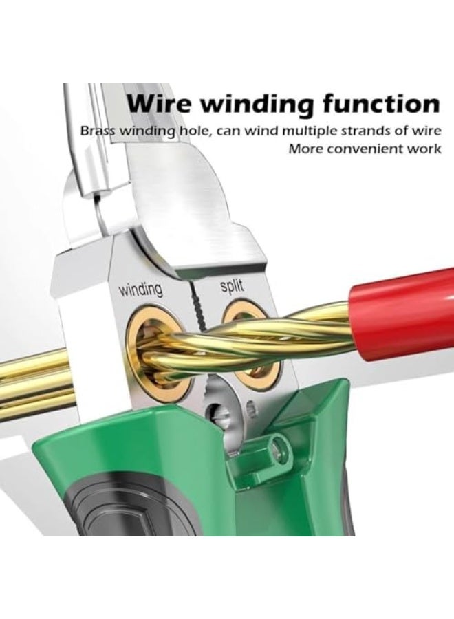 8-in-1 wire stripper, 8-in-1 wire stripper, 8-in-1 wire stripper, multi-function electrician's pliers, for cutting and pulling (grey) - Image 2