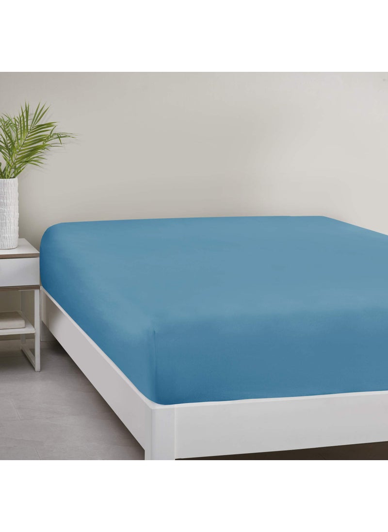 Comfort Spaces Comfort Spaces Microfiber Bed Fitted Sheet 14"" Deep Pocket  Wrinkle Resistant  All Around Elastic - Year-Round Cozy Bedding  Fitted Sheet ONLY  Full  Teal  - Image 1