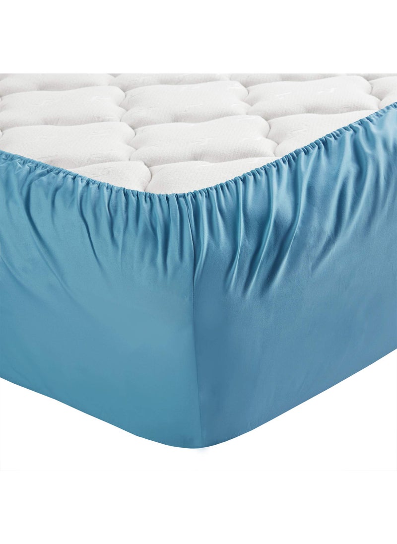 Comfort Spaces Comfort Spaces Microfiber Bed Fitted Sheet 14"" Deep Pocket  Wrinkle Resistant  All Around Elastic - Year-Round Cozy Bedding  Fitted Sheet ONLY  Full  Teal  - Image 2