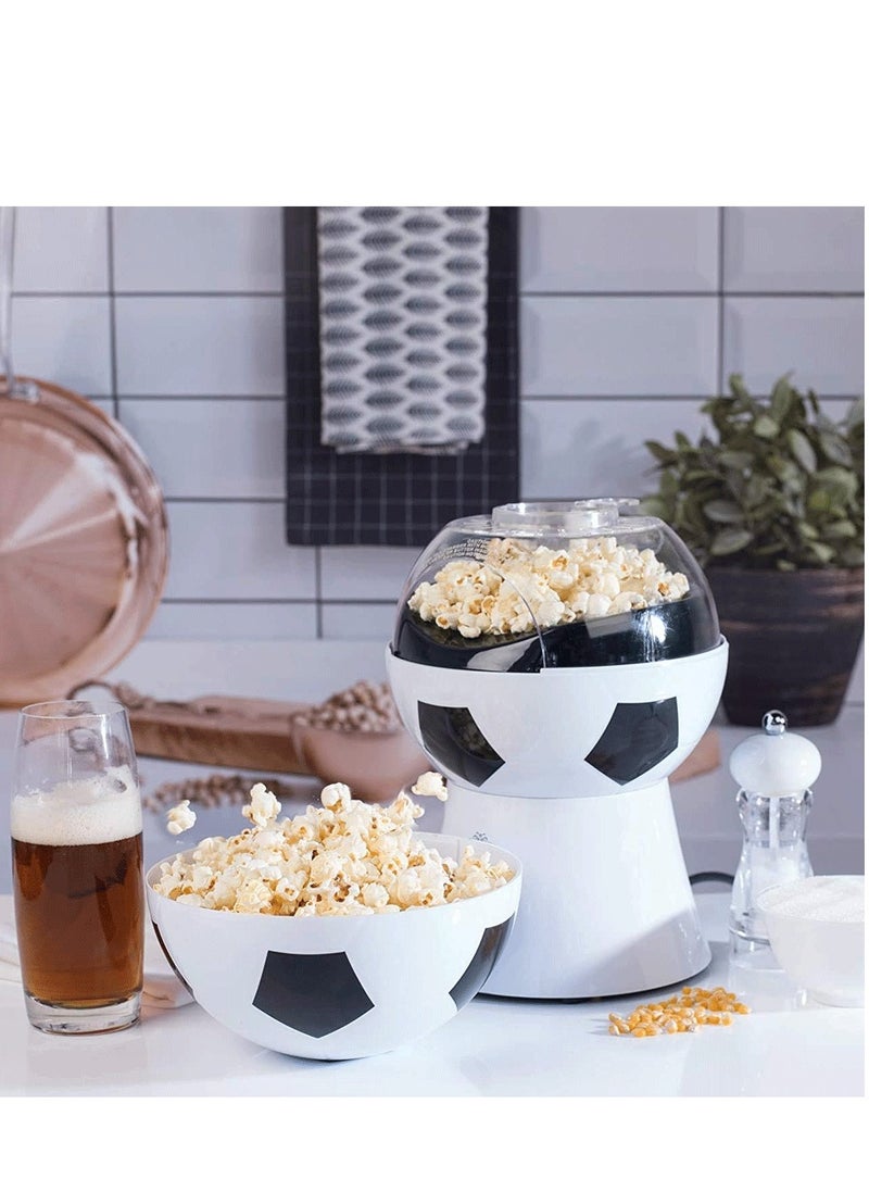 ELTRAZONE - Popcorn Machine 1200W – Electric Hot Air Popcorn Maker, Popcorn in 2 Minutes, Oil-Free & Grease-Free, Easy to Clean – Football Edition Design for Healthy, Quick Snacks - Image 1