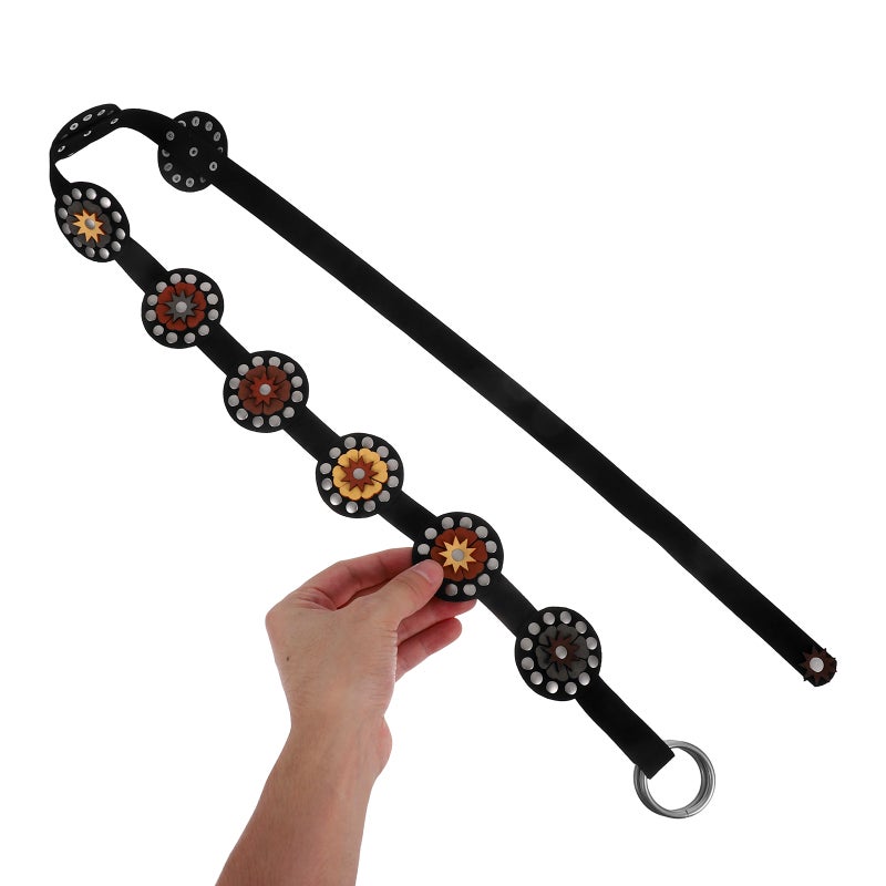Hollow Disc Belt Western Style Exaggerated Wide Disc Metal Buckle Western Metal Belt For Jeans Black - Image 3