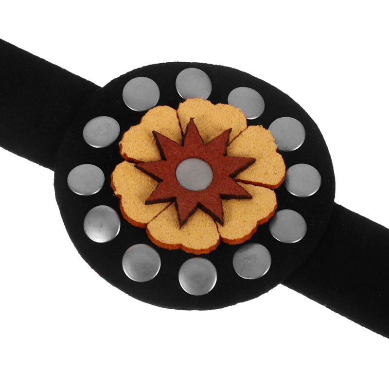 Hollow Disc Belt Western Style Exaggerated Wide Disc Metal Buckle Western Metal Belt For Jeans Black - Image 2
