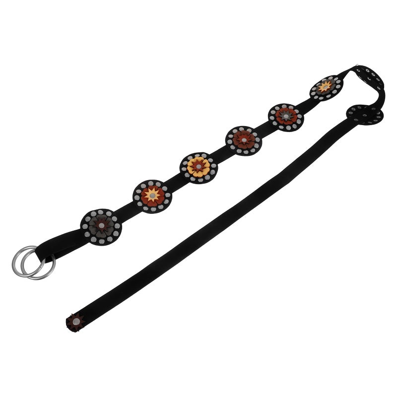 Hollow Disc Belt Western Style Exaggerated Wide Disc Metal Buckle Western Metal Belt For Jeans Black - Image 5
