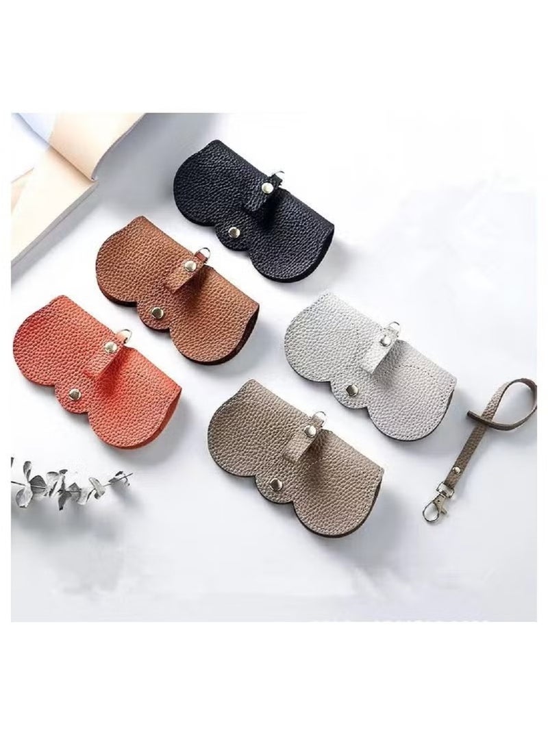 Generic 5 PCS Soft Leather Sunglasses Bag Eyeglass Protective Case Portable Anti-Scratch Sunglasses Pouch Anti-Stress Storage Bag with Lanyard for Women or Men Travel Home  - Image 1