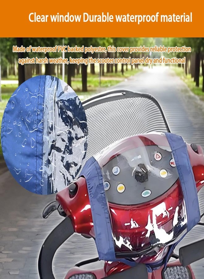 Fonakei Mobility Scooter Control Panel Cover 12"(W) Protective Tiller Panel Waterproof Rain Cover Mobility Scooter Accessories Universal Navy Blue - Image 2