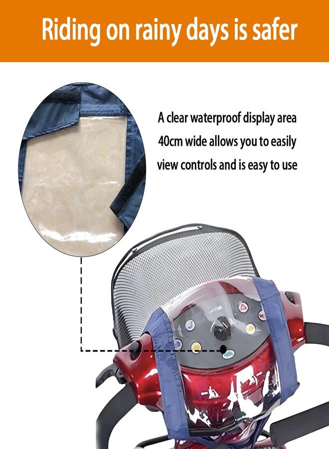 Fonakei Mobility Scooter Control Panel Cover 12"(W) Protective Tiller Panel Waterproof Rain Cover Mobility Scooter Accessories Universal Navy Blue - Image 4