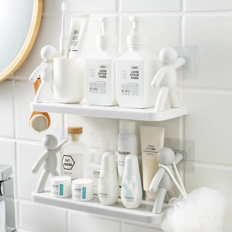 Kechen Floating Shelf Wall Mounted for Bathroom Rack self Adhesive for Storage Shelf Bathroom Organizer Without Drill Pack of 1