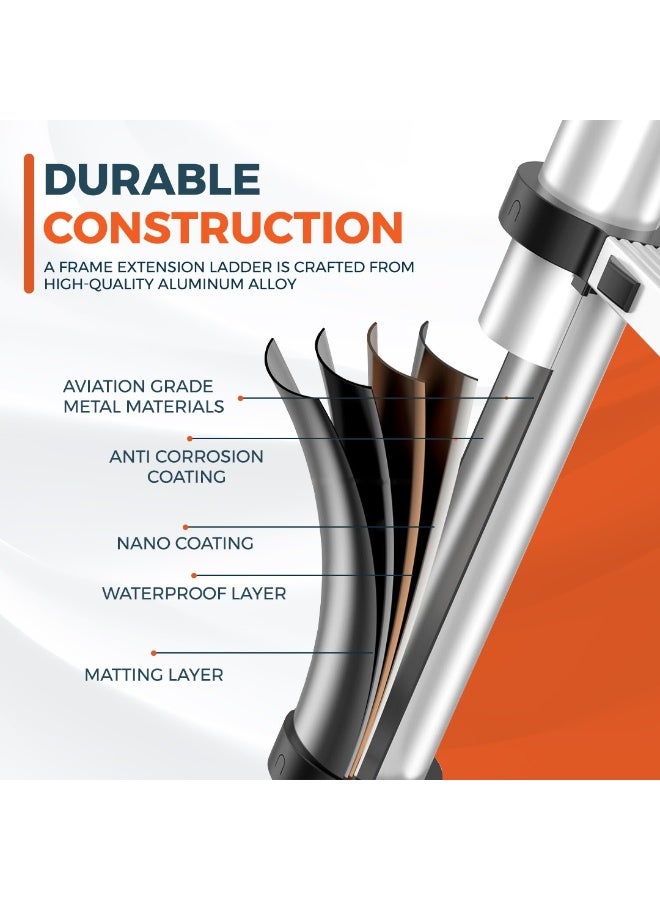 3.2M Double Telescopic Aluminum Ladder – Strong, Lightweight & Durable with Wide Steps and Secure Double Lock System – Ideal for Home, Professional, and DIY Projects - Image 5