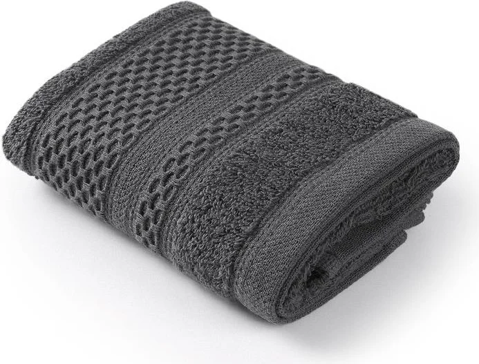 Bluenity Natural Cotton Bath Hand Towel Soft Rare 30X50 Anthracite