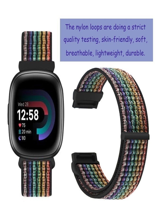 ShuYo Sport Loop Nylon Band Compatible with Fitbit Versa 4/Fitbit Versa 3 Bands/Fitbit Sense 2/Fitbit Sense, Adjustable Rugged Velcro Replacement Wristband Strap for Men Women(4 Pack) - Image 4