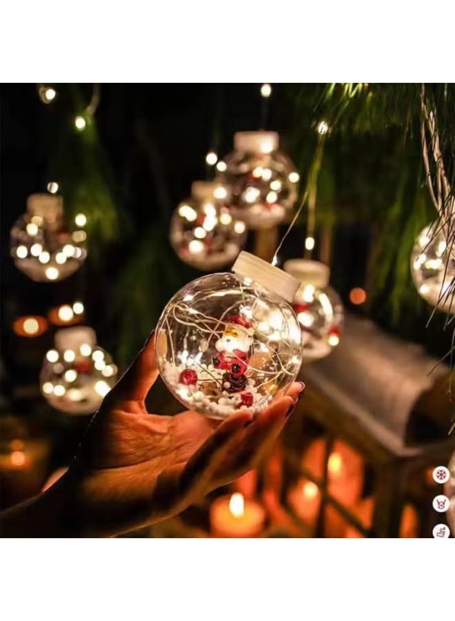 سلسلة أضواء عيد الميلاد LED، أضواء عيد الميلاد بطول 3 أمتار، مصباح زينة سانتا/رجل الثلج/شجرة عيد الميلاد (ضوء أبيض دافئ) - Image 5