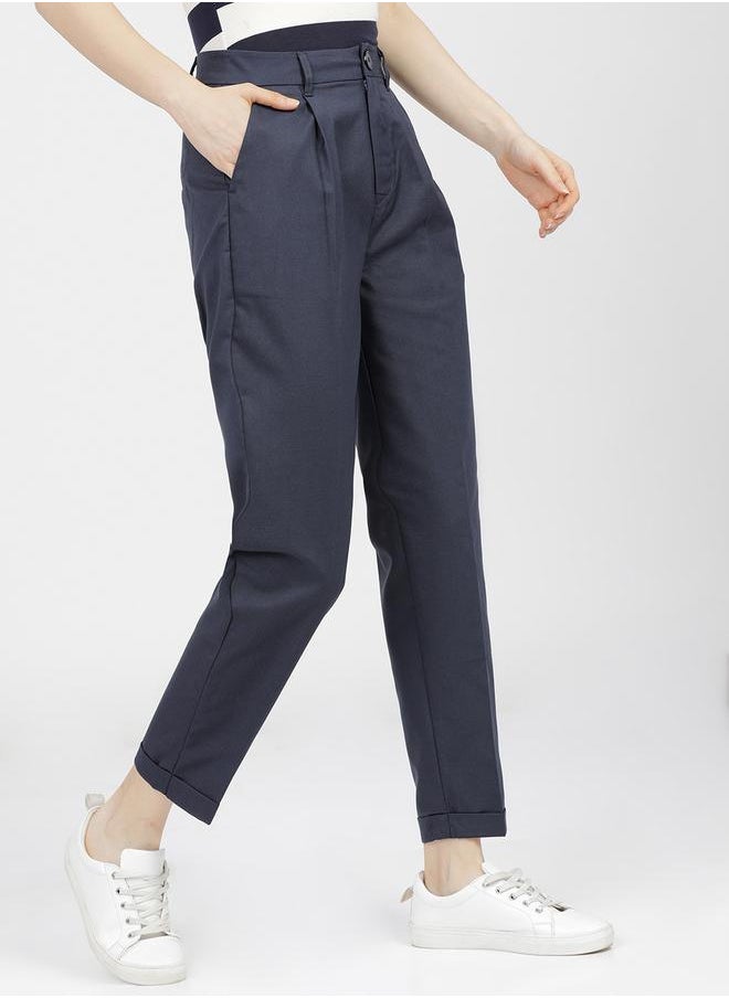 Tokyo Talkies High Rise Pleated Crop Trousers by Styli  - Image 5