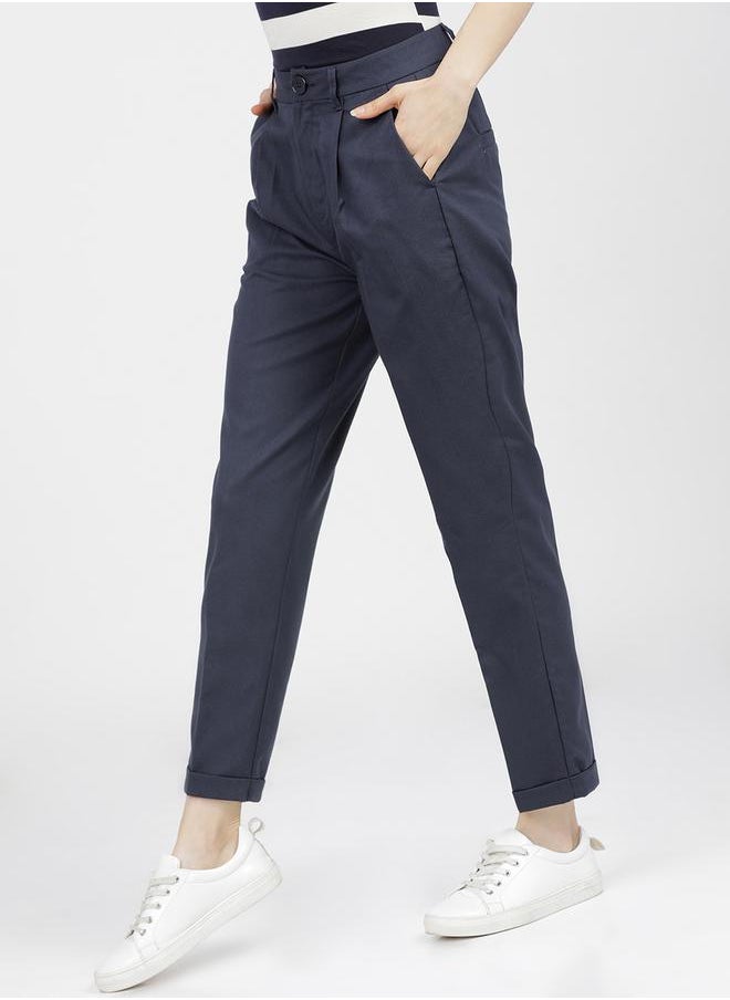 Tokyo Talkies High Rise Pleated Crop Trousers by Styli  - Image 2