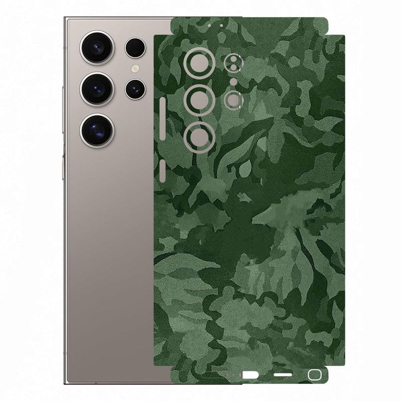 AtOdds Mobile Skin Sticker Wrap Compatible with Samsung S24 Ultra (5g) | Scratchproof Matte Finish | Full Coverage for All Sides & Camera Protection (Design - Green Camo) - Image 1