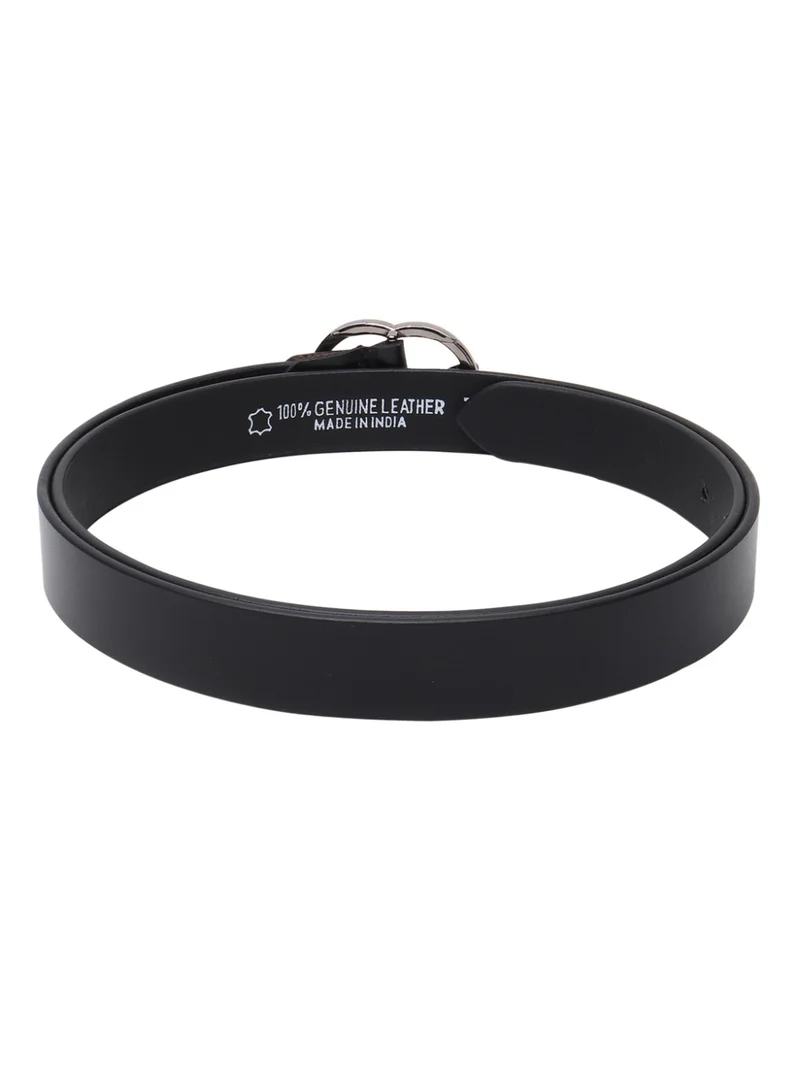 Teakwood  Teakwood Genuine Leather Belt for Women | Black Leather Finish | Slim Waist Belt | Oval Metal Buckle | Comfortable Daily Wear | Casual & Formal Styling | Dresses, Jeans, Trousers & Office Wear for Women | Best Price UAE