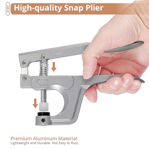 Kamtop Snaps and Snap Pliers Set, 408 Sets T5 Plastic Snap Buttons 24 Colors, Snap Fasteners Snap Press Pliers Snaps Starter Kit Snap Setter Tool for Clothes Sewing Bibs Rain Coat DIY Crafting - Image 5