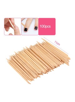 NIBEMINENT 100-Piece Nail Cuticle Pusher Beige  - Image 4