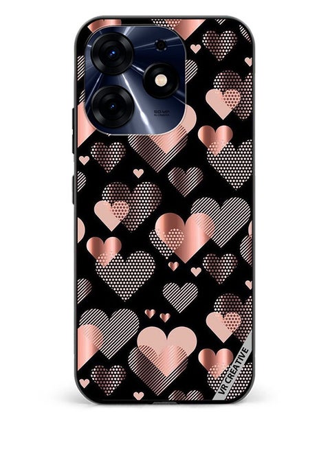 Protective Case Cover For Tecno Spark 10 Pro Flying Hearts Design Multicolour