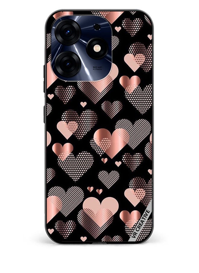 Protective Case Cover For Tecno Spark 10 Pro Flying Hearts Design Multicolour