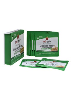 Red Apple 10 Pieces Licorice Root Face Mask Soothing and Moisturizing Made of Soft and Soothing Cotton Fibers That Adhere Perfectly to the Face  - Image 1