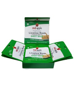 Red Apple 10 Pieces Licorice Root Face Mask Soothing and Moisturizing Made of Soft and Soothing Cotton Fibers That Adhere Perfectly to the Face  - Image 2