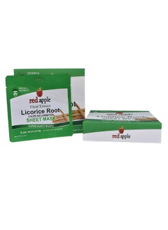 Red Apple 10 Pieces Licorice Root Face Mask Soothing and Moisturizing Made of Soft and Soothing Cotton Fibers That Adhere Perfectly to the Face  - Image 4