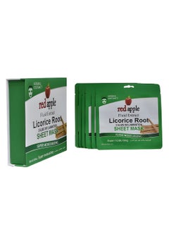 Red Apple 10 Pieces Licorice Root Face Mask Soothing and Moisturizing Made of Soft and Soothing Cotton Fibers That Adhere Perfectly to the Face  - Image 3