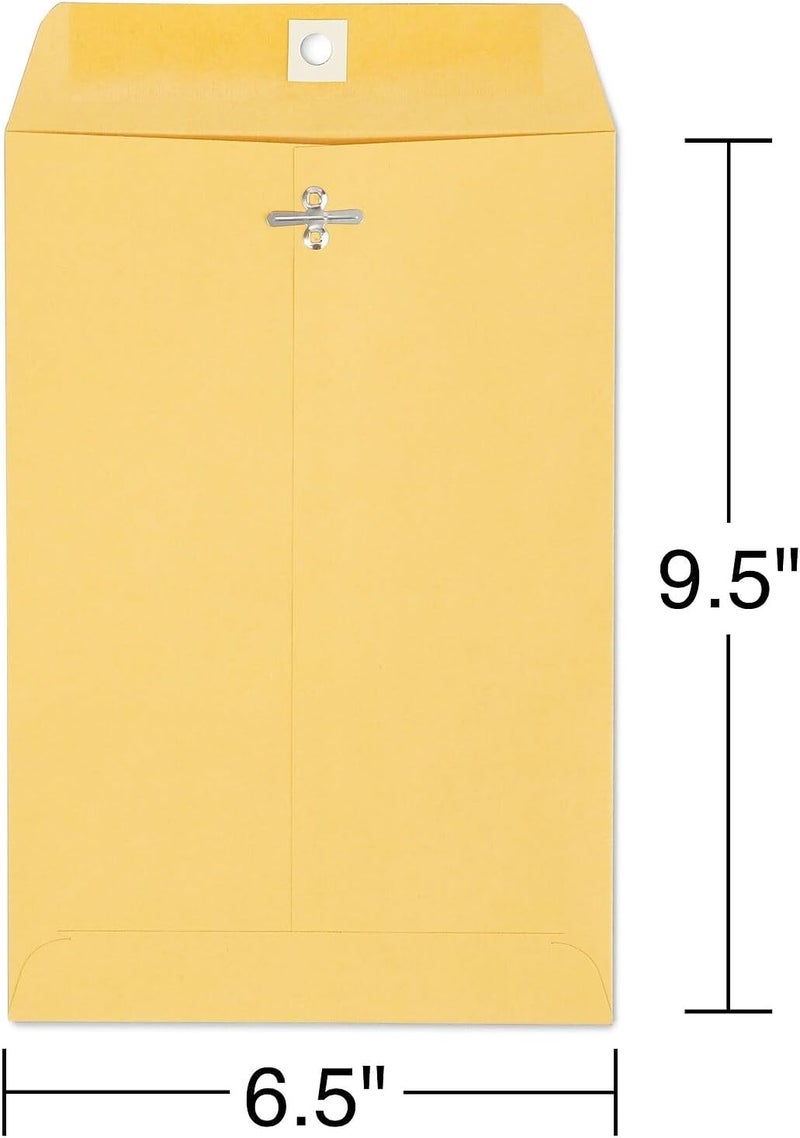 Staples Clasp Close Envelopes, 6.5 x 9.5 Inch, Gummed Flaps, Great for Filing, Storing, Mailing Documents, 100-Pack, Brown - Image 2