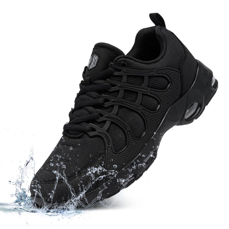 LARNMERN Waterproof Slip Resistant Work Shoes for Men Sneakers Working Chef Kitchen Restaurant Mens Slip Resistant Working Footwear Casualï¼ŒWaterproof Black 9 - Image 1