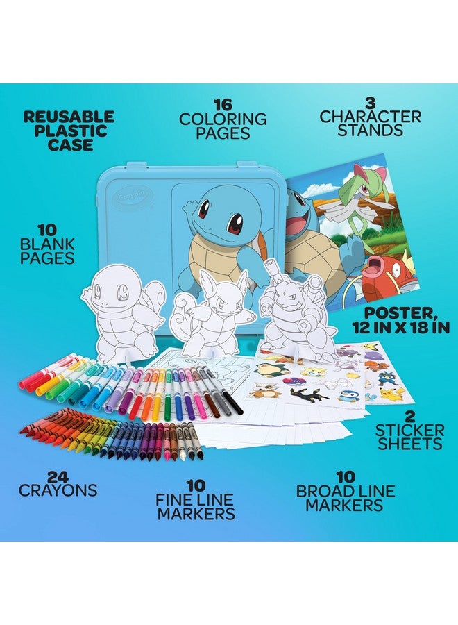 Crayola Pokémon Squirtle Coloring Art Case 71+ Pcs. Coloring Pages And Markers Gift For Kids Ages 4 5 6 7 8 - Image 3