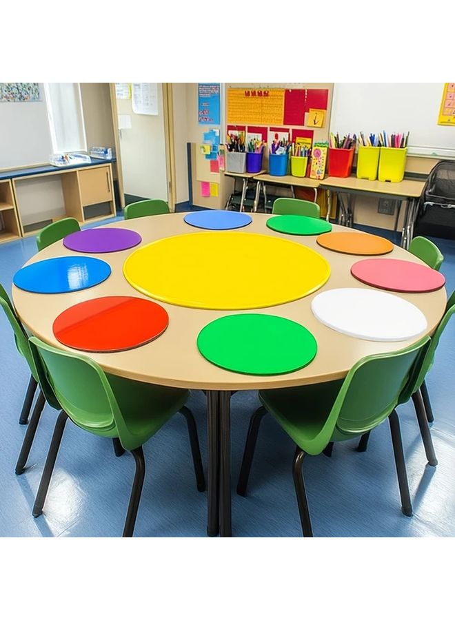 White Dry Erase Circle Decals 12 Pieces Round Vinyl Stickers for Classroom Office Whiteboard Reusable Teaching Training - Image 3