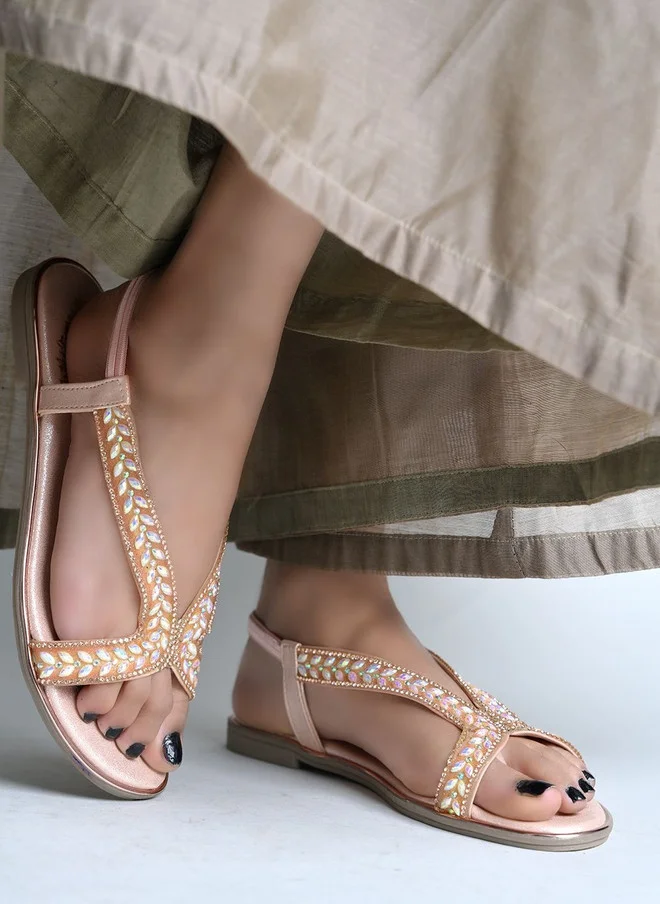 Shoetopia Shoetopia Women Embellished Party Open Toe Flats