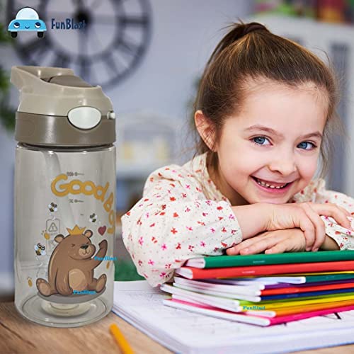FunBlast Cute Bear Kids' Sipper Bottle, Anti-Leak, School, 470 ML, Multicolor, Plastic, Reusable, BPA Free - Image 2