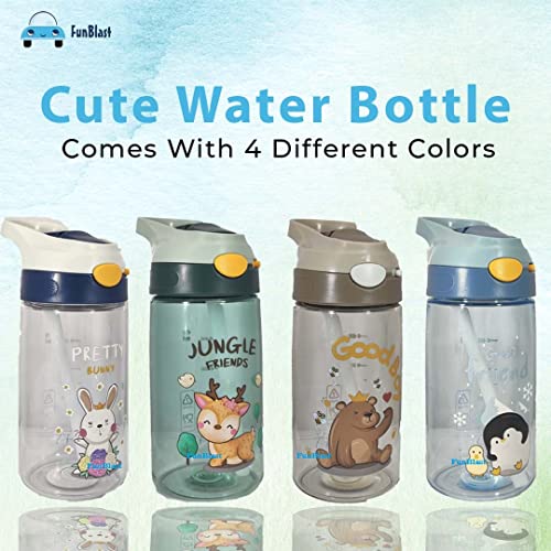 FunBlast Cute Bear Kids' Sipper Bottle, Anti-Leak, School, 470 ML, Multicolor, Plastic, Reusable, BPA Free - Image 5