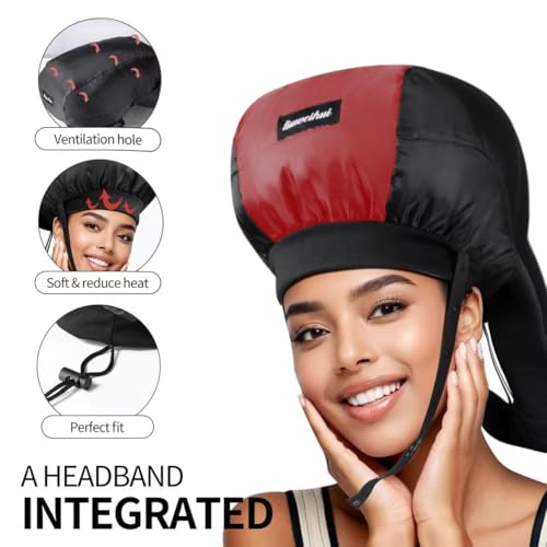 liuweihui Hooded Hair Dryer， Ideal Hair Diffuser for Curly Hair， Your Ultimate Solution - Spacious Capacity Blow Dryer Cap for Rapid Styling of Curls - Image 3