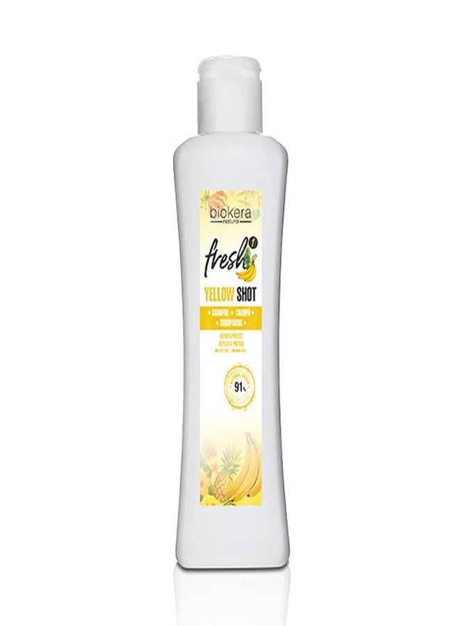 SALERM - Repair Shampoo Yellow Shot - Biokera Fresh - 300 ml - Repairs and Protects - For Shiny, Frizz-Free Hair - Sulfate-Free and Paraben-Free Shampoo - Image 1