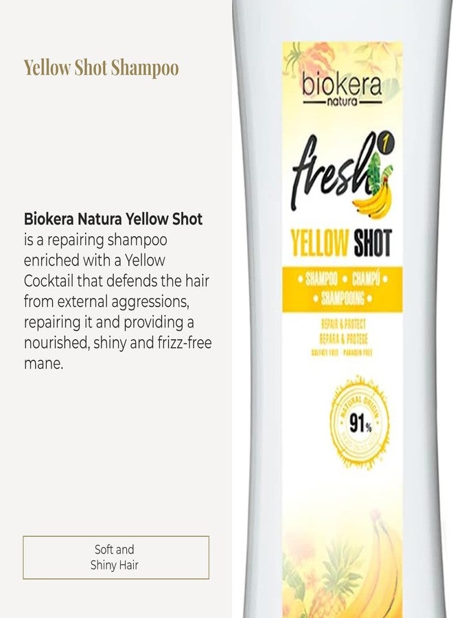 SALERM - Repair Shampoo Yellow Shot - Biokera Fresh - 300 ml - Repairs and Protects - For Shiny, Frizz-Free Hair - Sulfate-Free and Paraben-Free Shampoo - Image 2