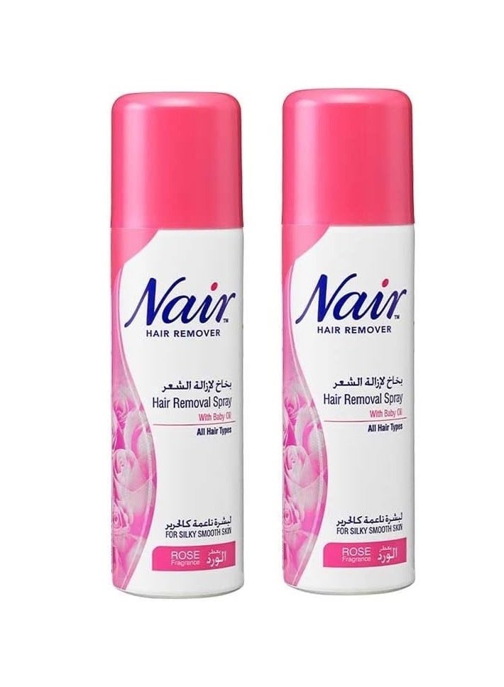 نير بخاخ نير بعطر الورد لإزالة الشعر من بيتي، 400 مل، عبوة من قطعتين - Image 1