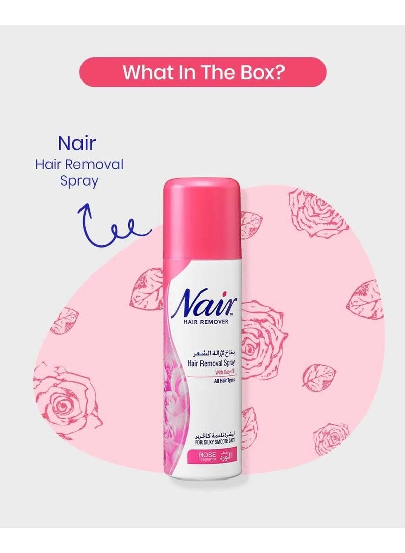 نير بخاخ نير بعطر الورد لإزالة الشعر من بيتي، 400 مل، عبوة من قطعتين - Image 5