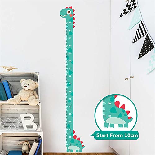 DEKMILE Green Dinosaur Vinyl Self-Adhesive Growth Chart Decal for Kids Room Bedroom Nursery Wall Decor StickerRemovable Baby Height Measure Mural 10cm to 170cm - Image 2