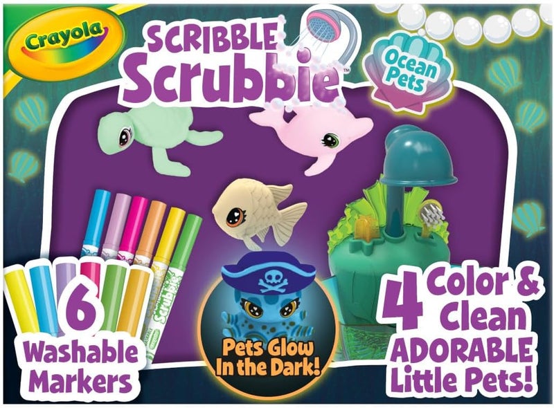 Crayola Scribble Scrubbie Glow Lagoon Pets, Sea Animal Toys, Gifts For For Boys & Girls, 3+ - Image 1