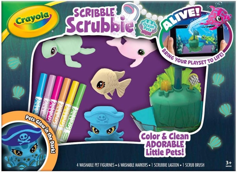 Crayola Scribble Scrubbie Glow Lagoon Pets, Sea Animal Toys, Gifts For For Boys & Girls, 3+ - Image 2