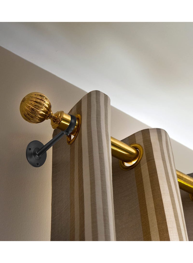 Adjustable 1-1/4 Inch Ceiling-Mount Curtain Rod Holders with Screws, Black - 6 Pieces for Home, Kitchen, Closet, Shower, Wall, and Window Use.  - Image 5