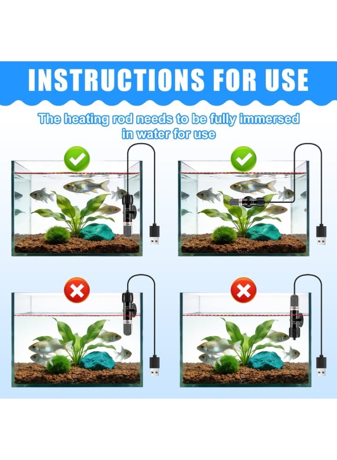 NajmStyle USB Fish Tank Heater 10W Submersible Heating Rod Auto 26C Control for Small Aquariums Turtles - Image 5