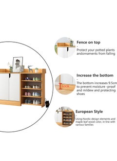 Sharpdo Shoe Cabinet Simple With Door Four-layer Storage Shelf Home Indoor Solid Wood Color Shoe Rack Organizer 90*30*80  - Image 3