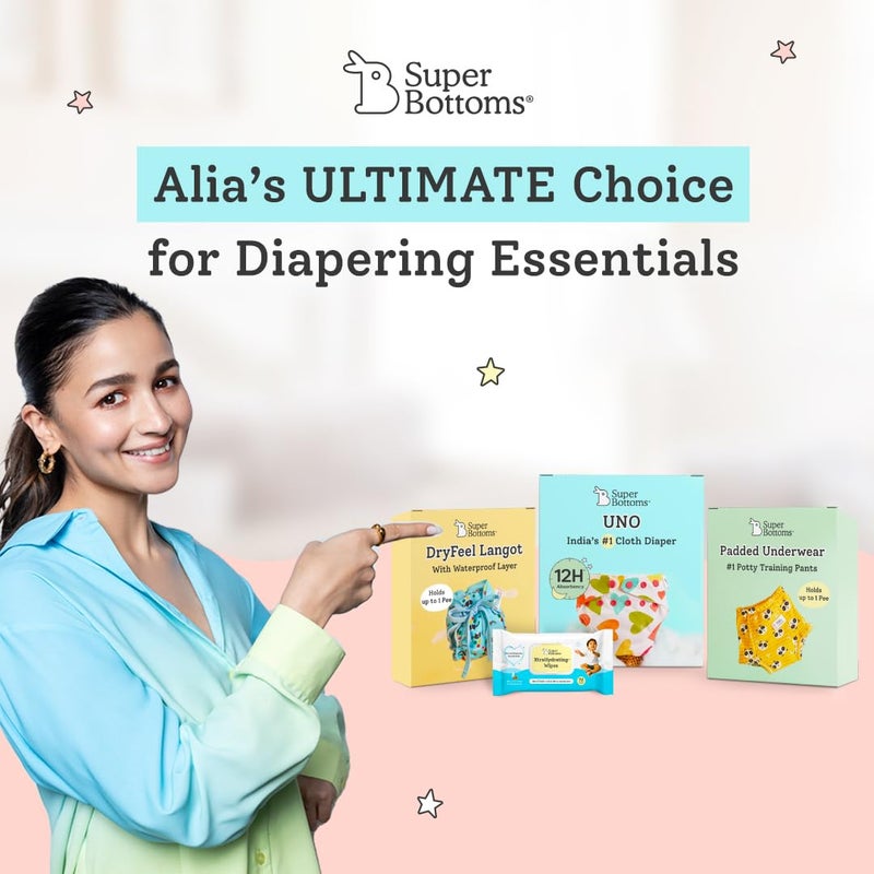 SuperBottoms Reusable Stay-Dry Fleece Nappy Liners for cloth diapers for Babies, (Set of 12)- Pack of 12, Easy clean top sheets for Washable & Reusable cloth diapers, Multicolour - Image 2