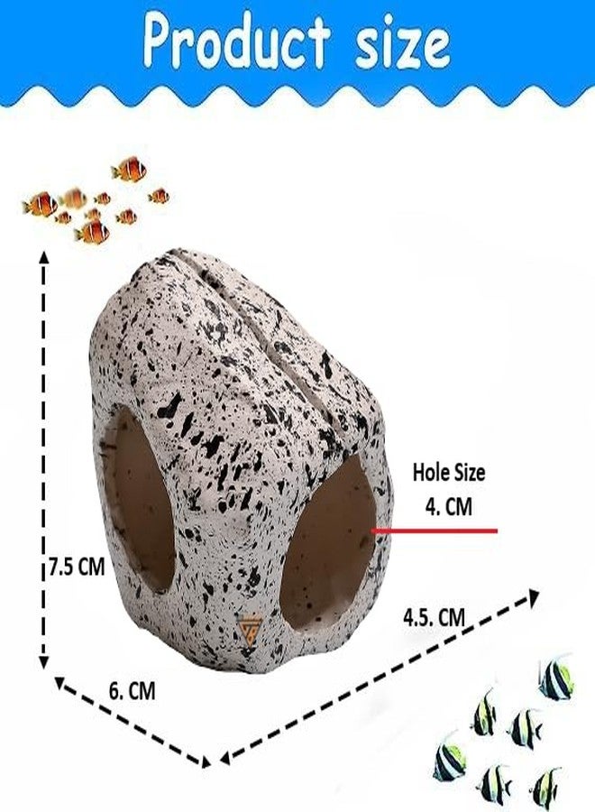 GIG BAZAAR - Fish Tank Rock Cave Shelter, Aquarium Stone Hideout with Hidden Space for Fish & Shrimp, Granite Style Decoration Ornament (White) - Image 4