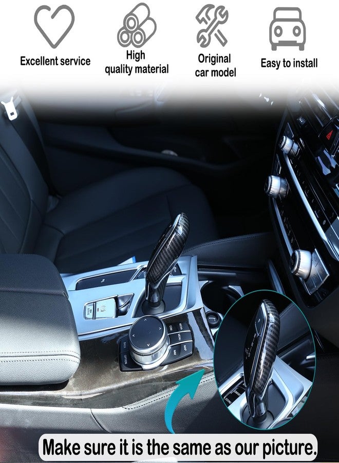 Hudiriy Gear Shift Knob Head Cover Compatible with BMW G30 5 Series F06 6 Series G11 7 Series G01 X3 G02 X4 Car Gear Head Cover Gear Handle Gear Lever Protective Shell(ABS，Carbon Fiber Pattern) - Image 3
