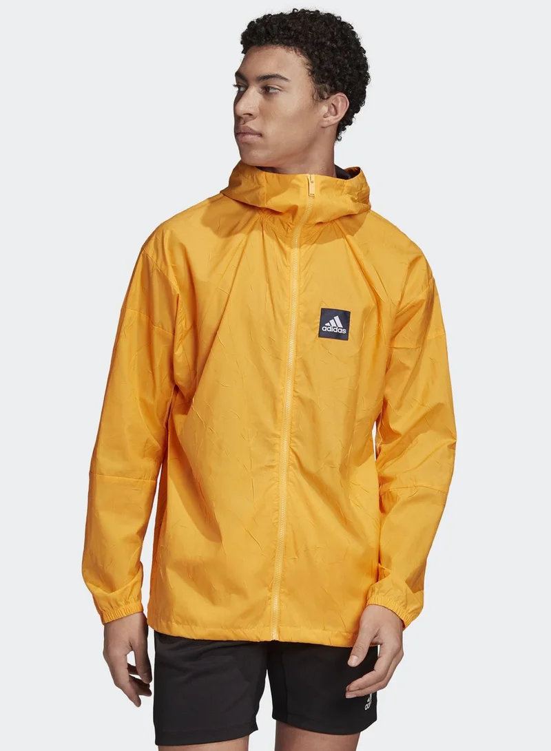 Adidas Logo Wind Hooded Jacket